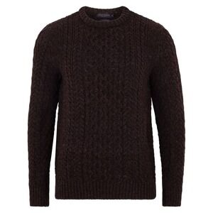 Paul James Brown British Wool Cable Sweater/3805